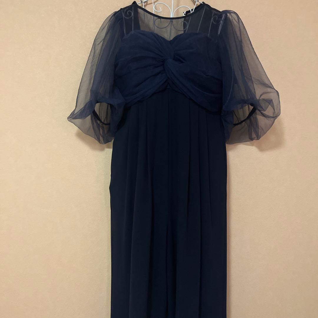 リルフェテ　ネイビー チュールデザイン　オールインワンドレス