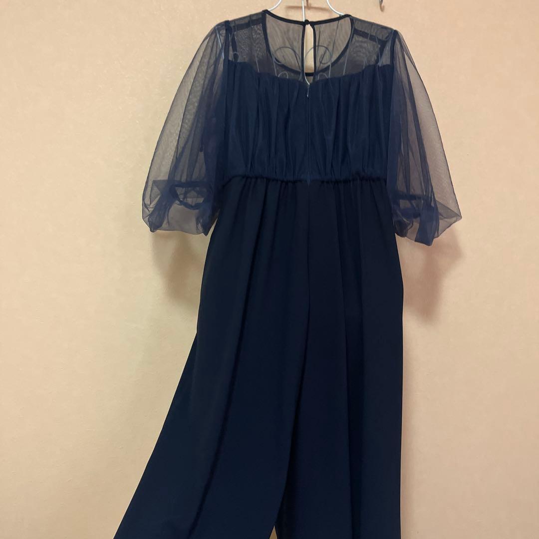 リルフェテ　ネイビー チュールデザイン　オールインワンドレス