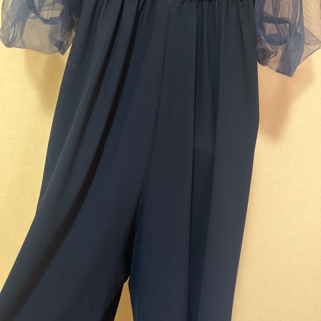 リルフェテ　ネイビー チュールデザイン　オールインワンドレス