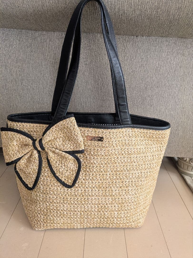 kate spade リボン付きかごバッグ