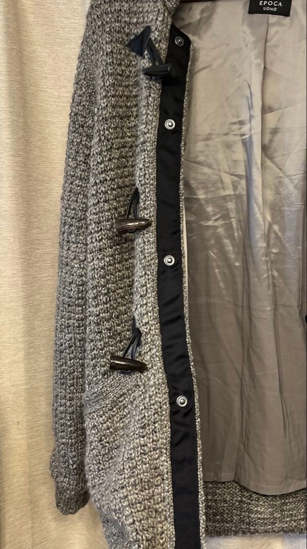 EPOCA UOMO フード付きニットダッフルコート