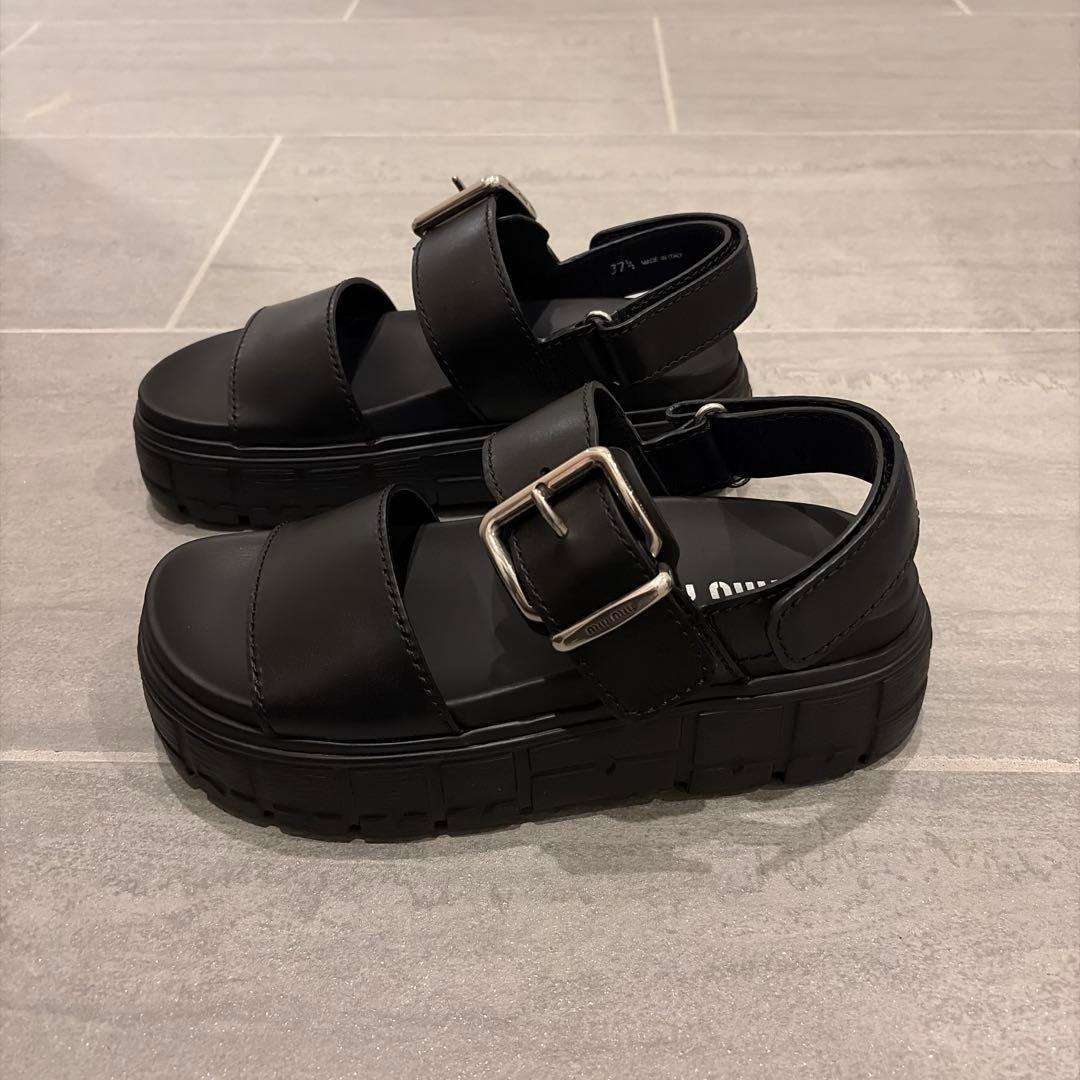 【37.5】miumiu ミュウミュウ チャンキーネオプレンサンダル 新品未使用