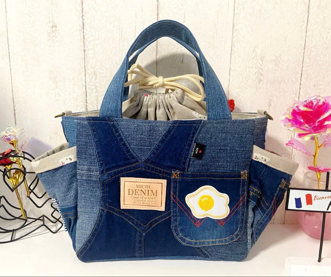 デニムリメイクバックS お弁当バッグ