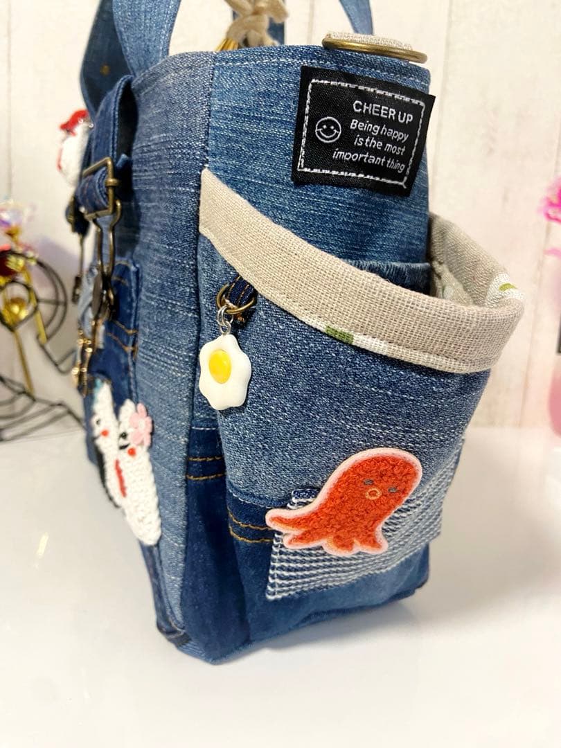 デニムリメイクバックS お弁当バッグ