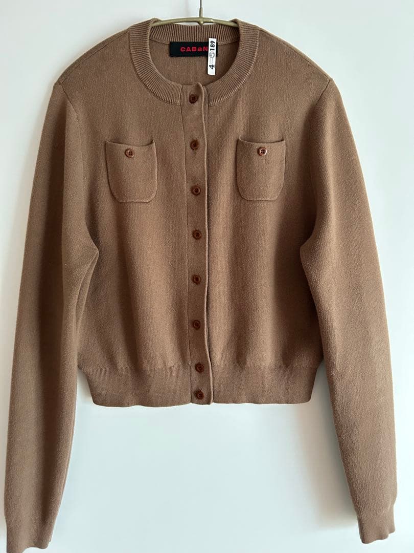y*u様 CABaN コットンカシミヤ クルーネックカーディガン ブラウン 長袖