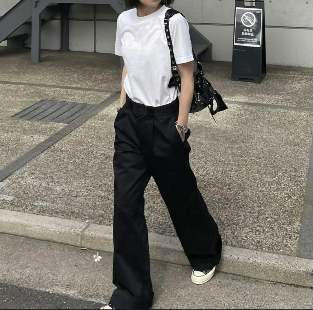 ok.soon Dickies ワイドチノパンツ 黒 L