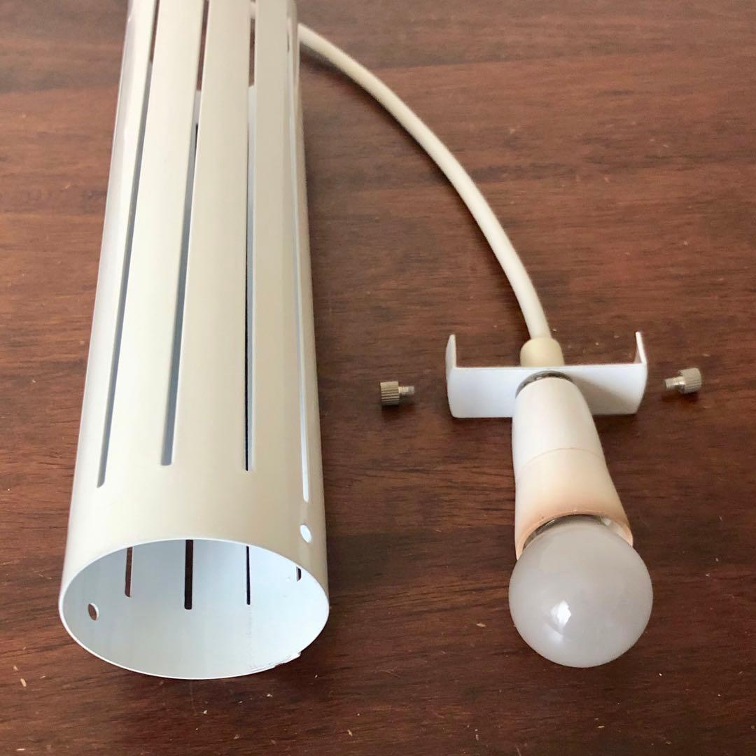 スウェーデン　北欧ビンテージ　ミルキーホワイト　シリンダー型ペンダントランプ