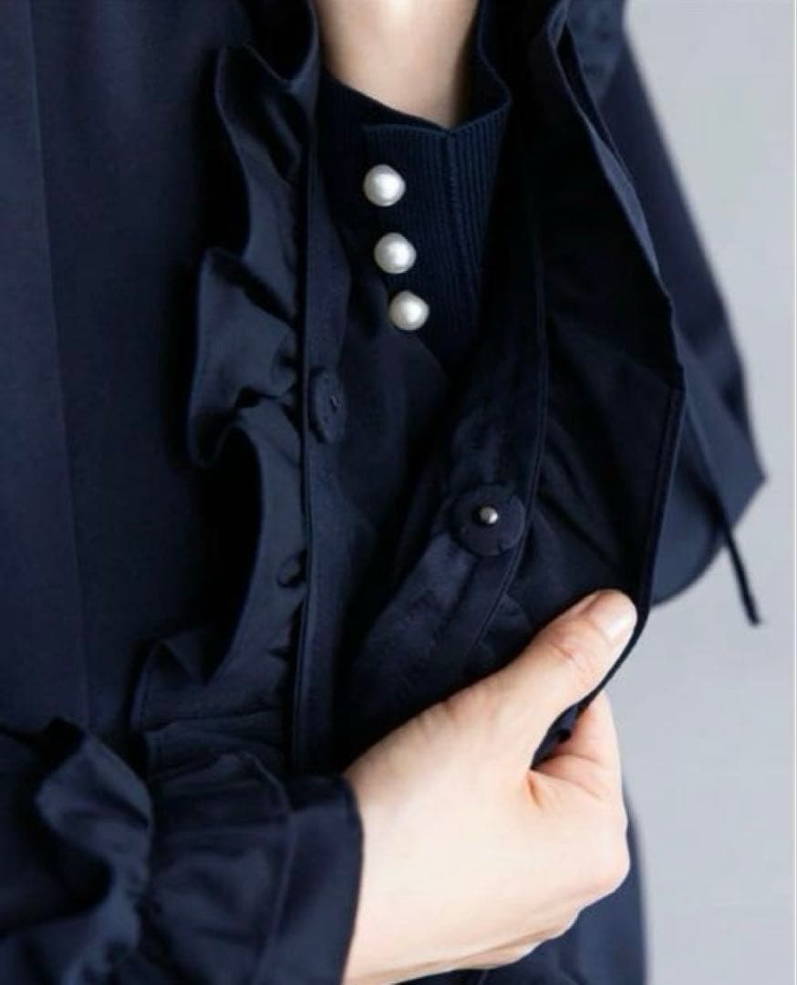 専用アメノチハレ ネイビー ポンチョ フリル付き