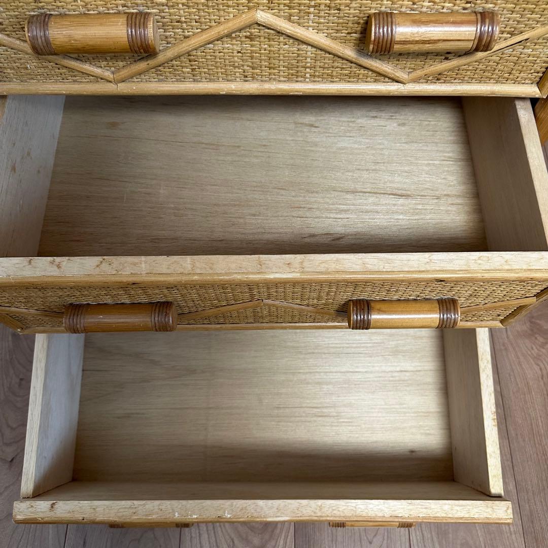 チェスト 家具 タンス 収納家具 整理棚 ラタン 6段 天然素材 引取希望