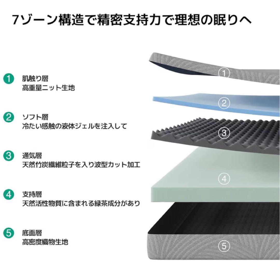 マットレス ダブル やや硬め 厚さ16㎝ メモリーフォーム 腰痛対策 洗える