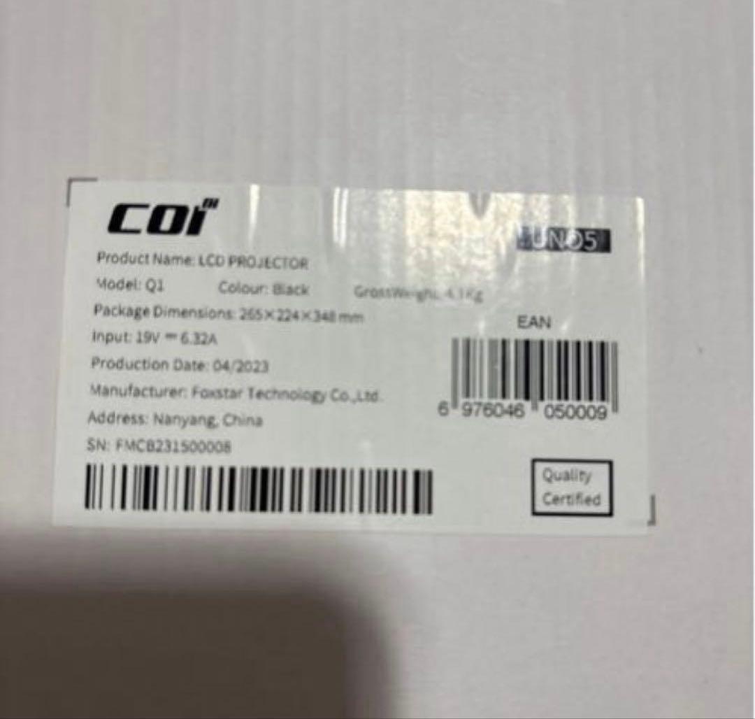 Netflix対応 超小型プロジェクター COI ブラック 高画質コンパクト新品