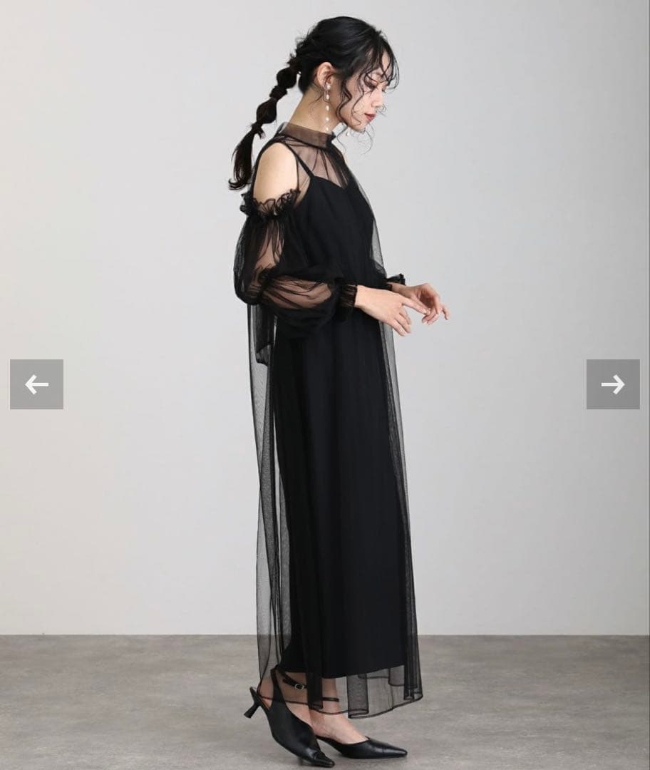 Aラインチュールセットドレス