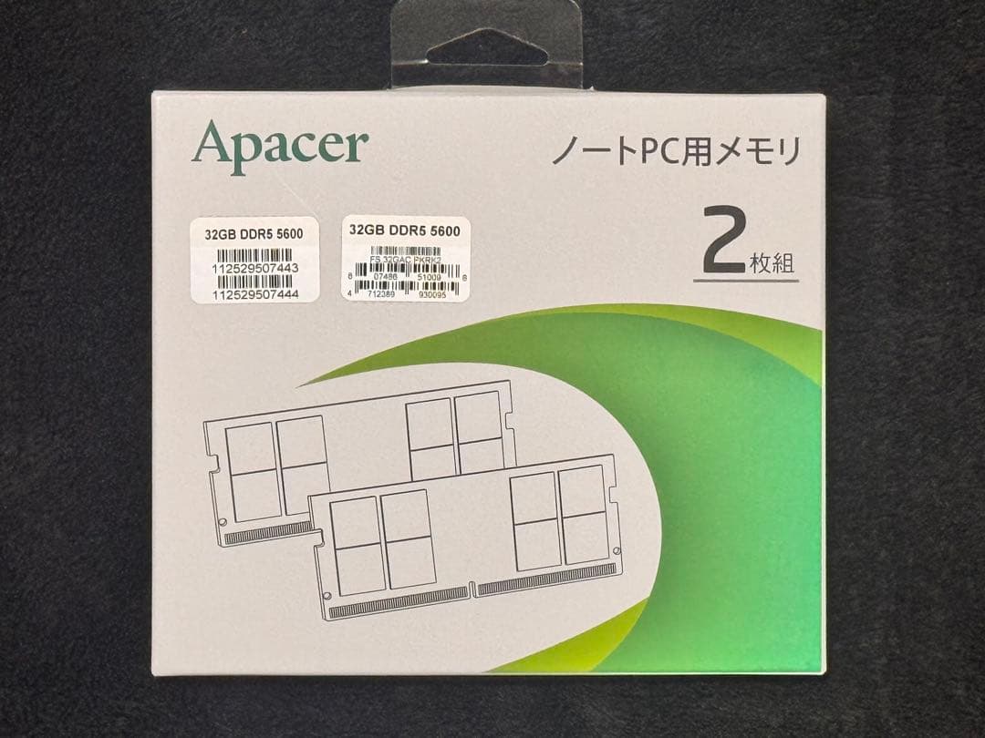 新品未開封 Apacer 32GB DDR5 5600MT/s 2枚組