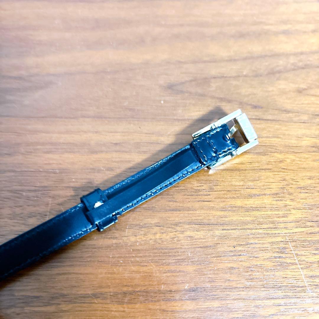 GUCCI グッチ ゴールドバックル レザーベルト ブラック 細ベルト