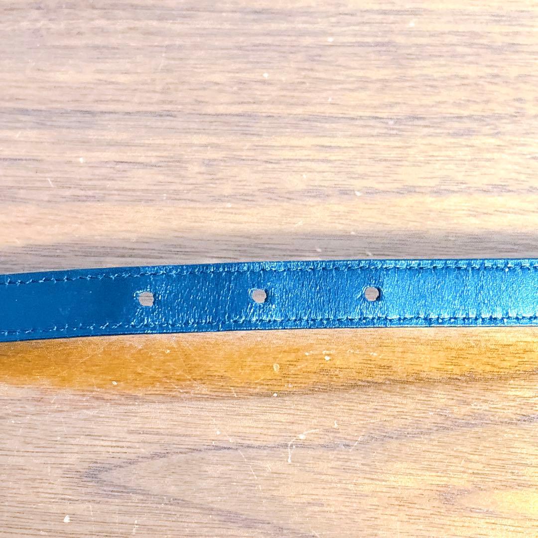 GUCCI グッチ ゴールドバックル レザーベルト ブラック 細ベルト