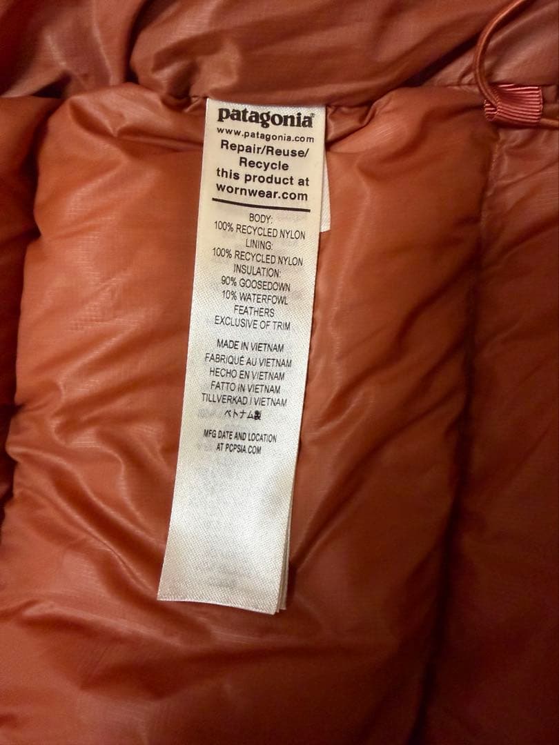 パタゴニア フィッツロイダウンフーディ L オレンジ 【ほぼ未使用の美品】