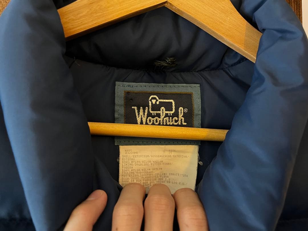 80s ウールリッチ　ダウンベスト　ネイビー　Mサイズ