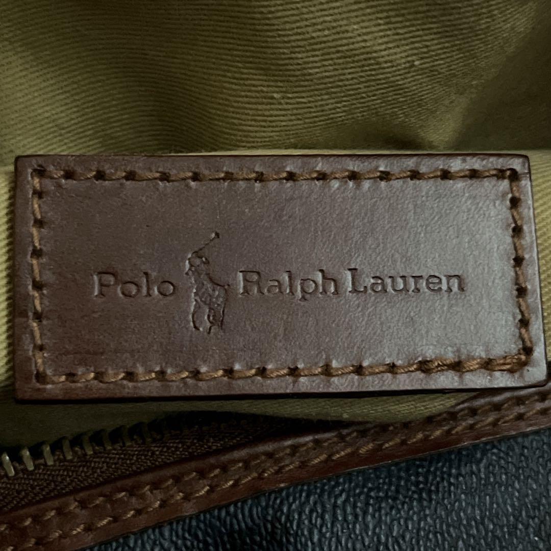 ポロラルフローレン　2way ボストンバッグ　チェック柄　旅行カバン　グリーン