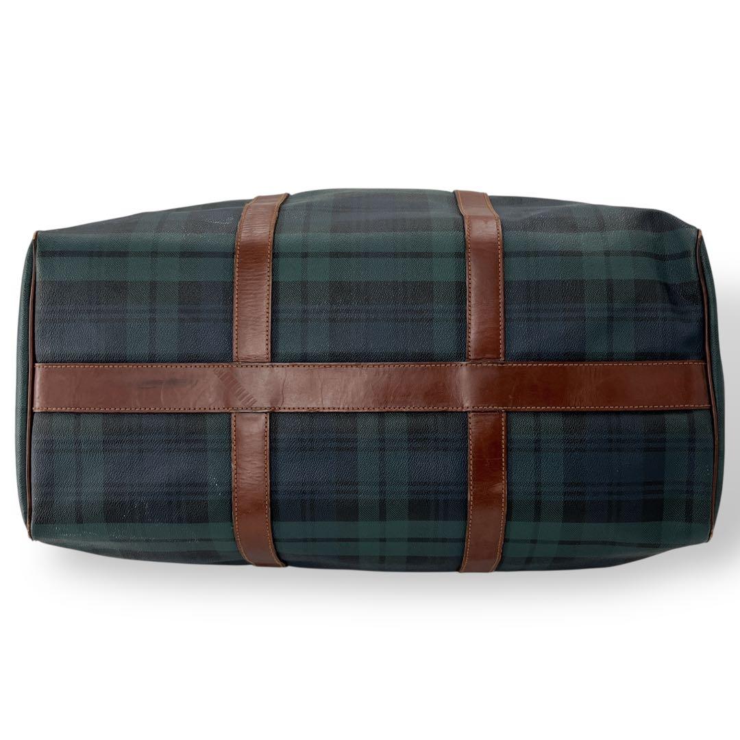ポロラルフローレン　2way ボストンバッグ　チェック柄　旅行カバン　グリーン