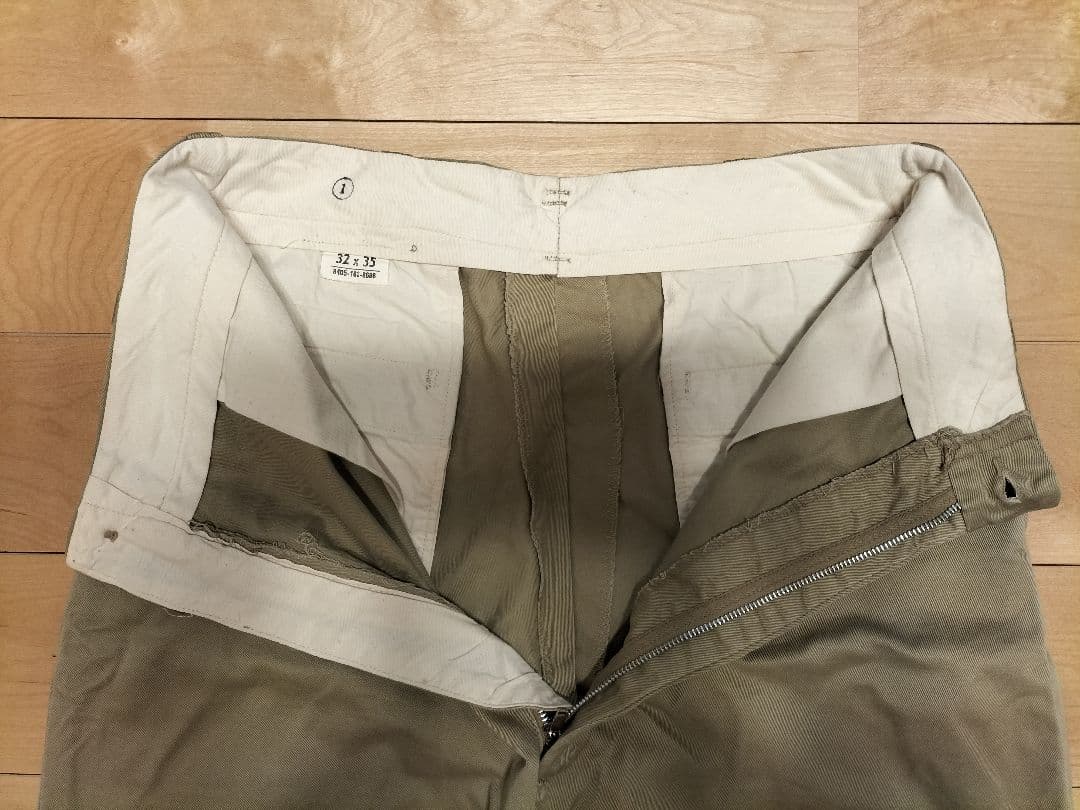 60s中期　US ARMY（米陸軍）チノパン アルミジップ　W32表記
