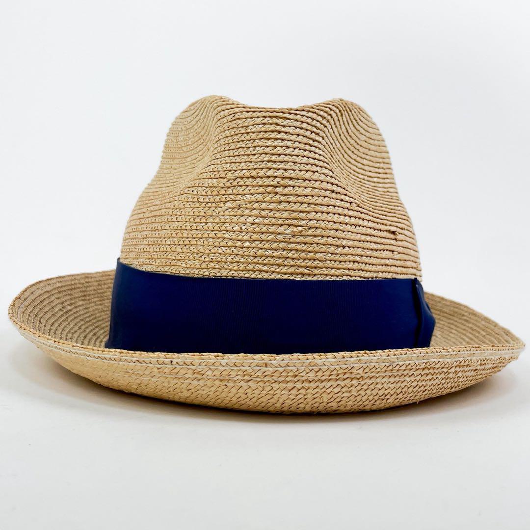 美品✨ボルサリーノ パナマ帽 ハット ストローハット 麦わら帽子 ベージュ 59