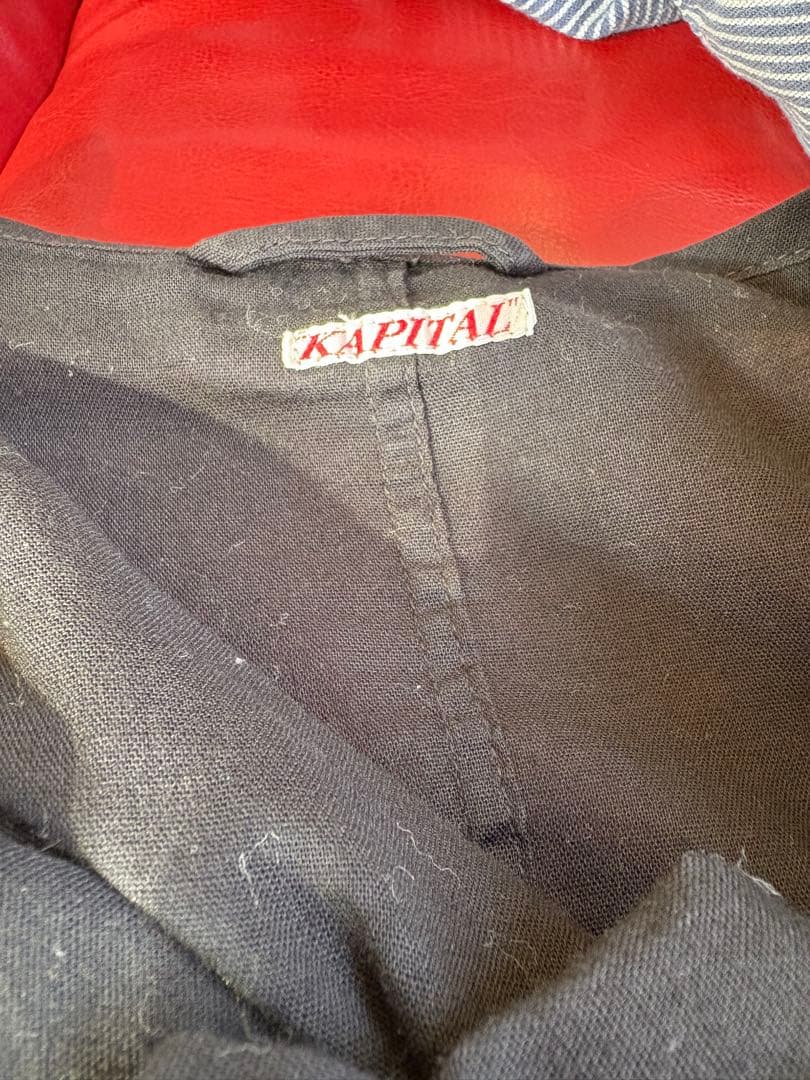 キャピタル　KAPITAL シャツワンピ　薄ジャケット　炭黒　コンチョ