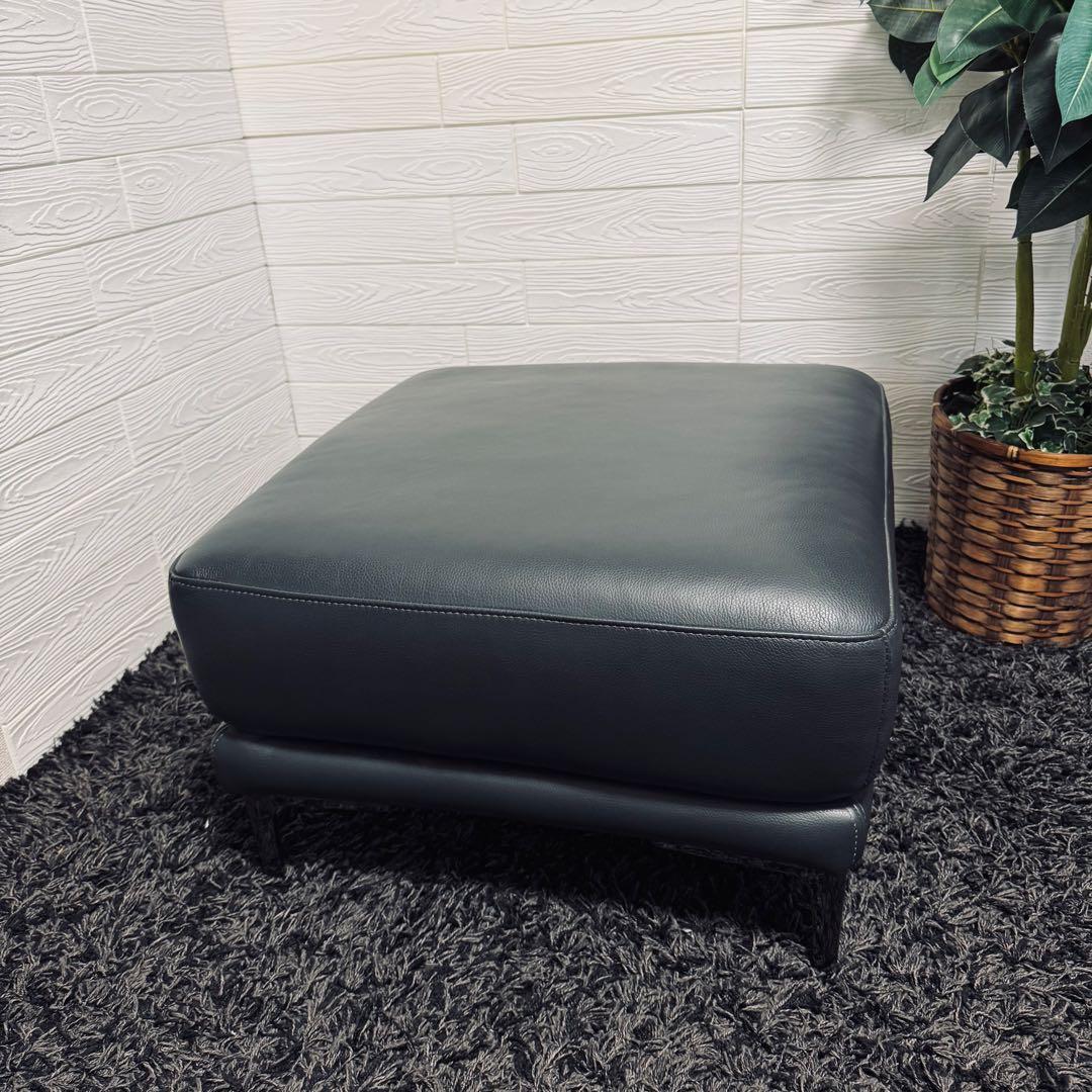 ワタリジャパン / HTL オットマン 総本革　濃紺 レザー