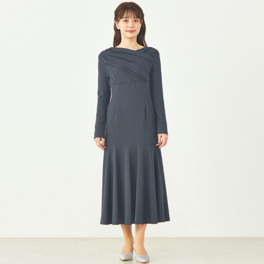 マテリアルカシュクールワンピース　ネイビー　セルフォード