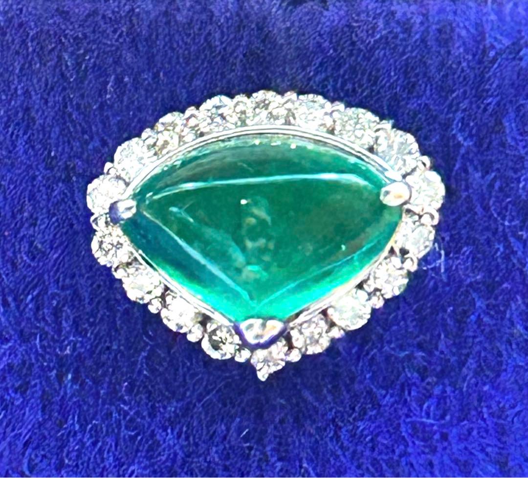 N1737 エメラルド ピンブローチ カフス 1.26ct プラチナ pt900