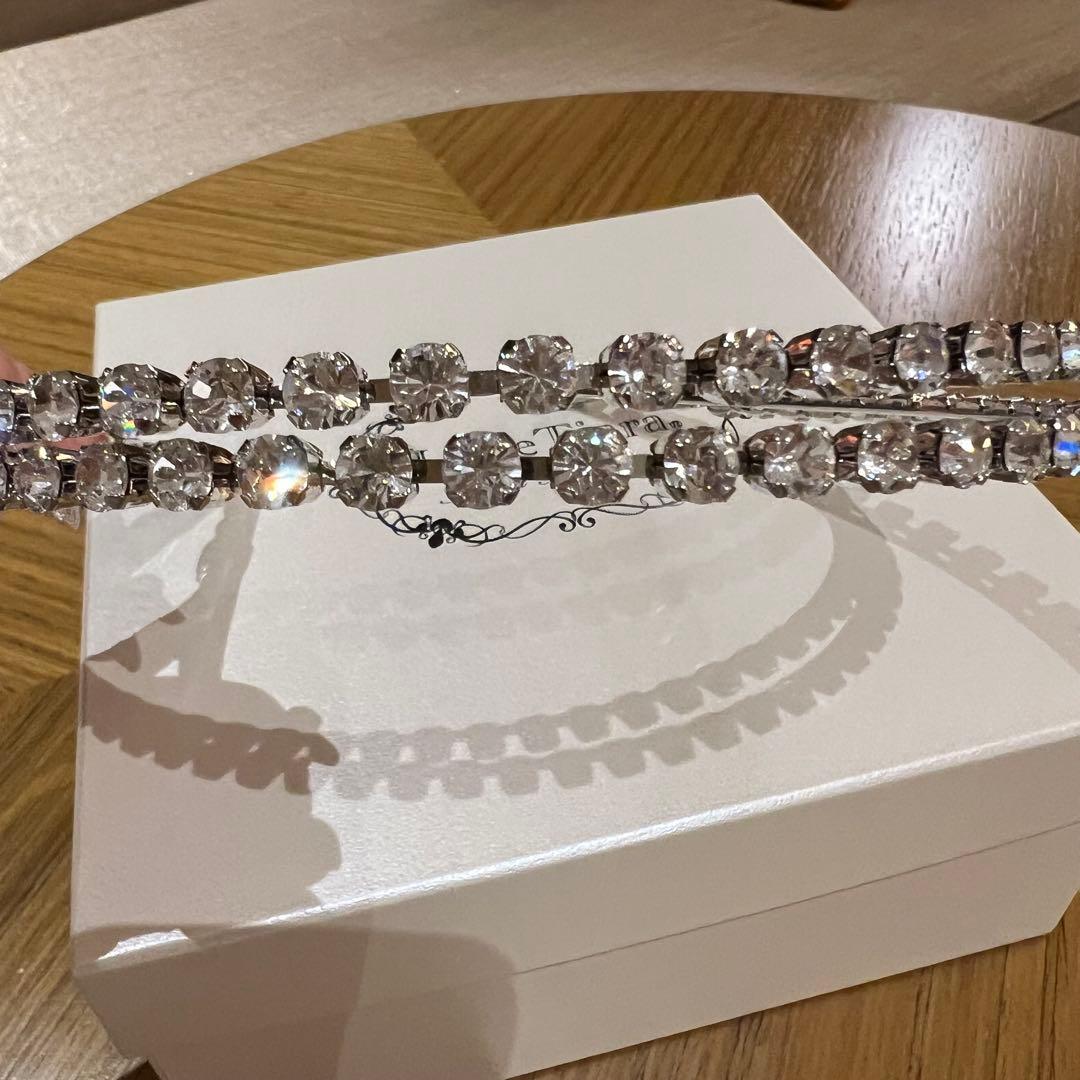 【美品】Love Tiara クリスタルカチューシャ　イヤリング
