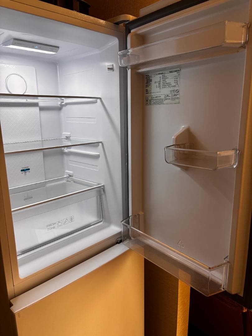 TCL 冷蔵庫 2ドア 186L（P186BFW）ホワイト