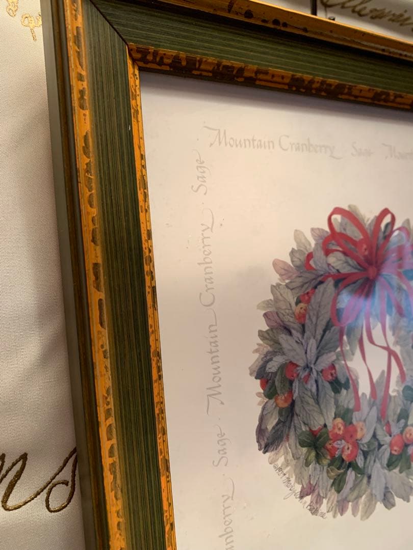 デンマーク製　雑貨　赤い実のリースの額とピューター四季セット　seringa様