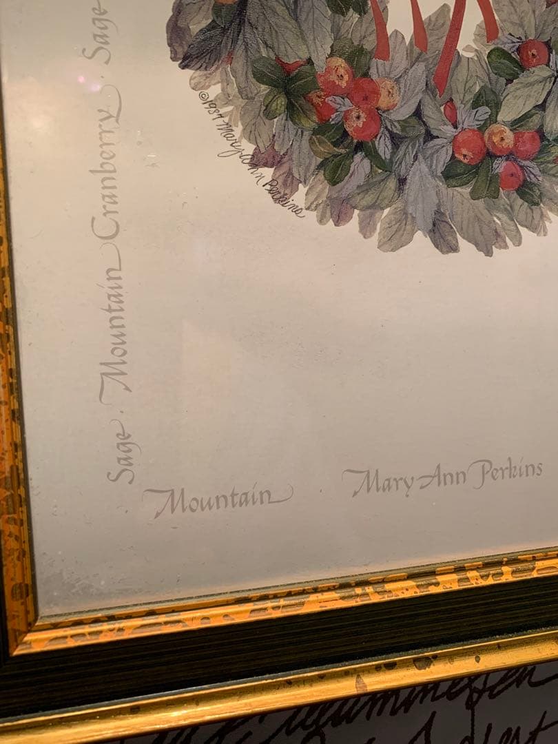 デンマーク製　雑貨　赤い実のリースの額とピューター四季セット　seringa様