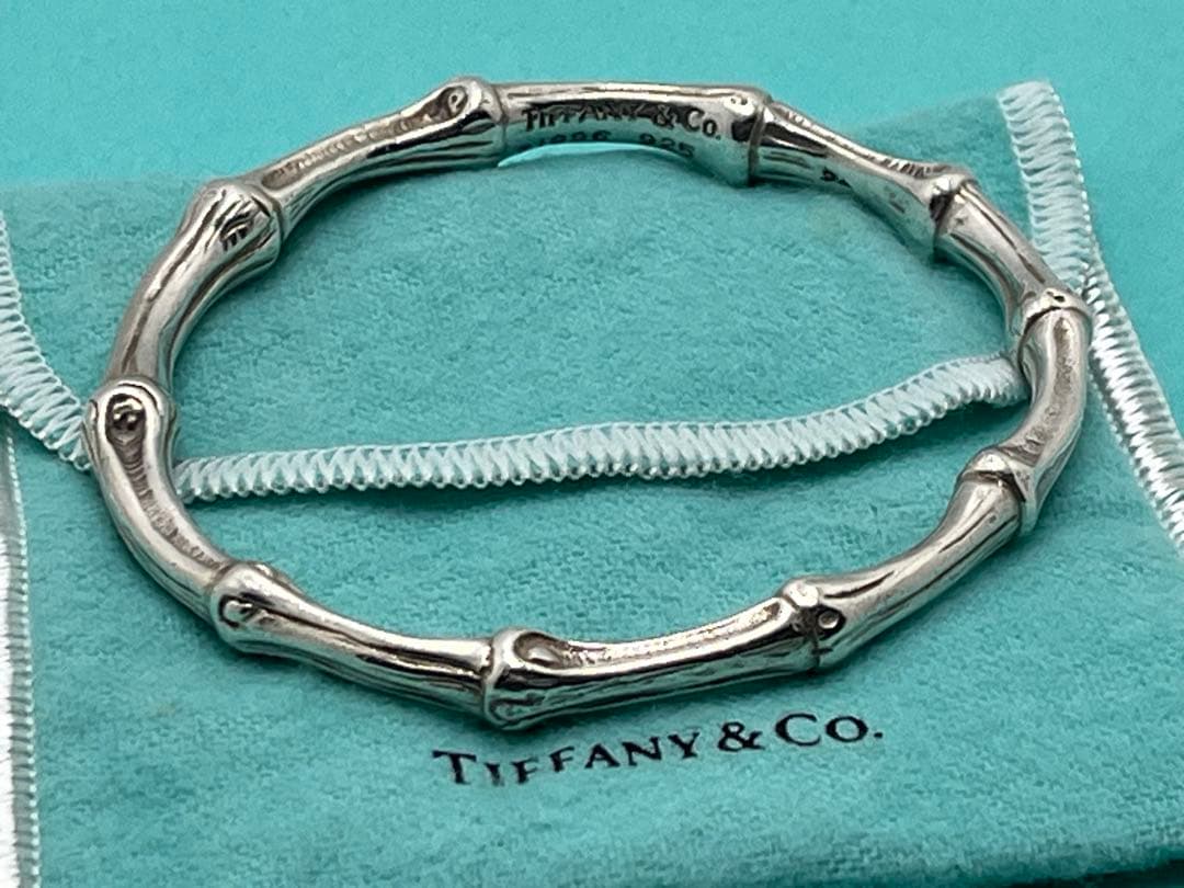 h212 希少　オールド　ティファニー　1996 バンブー　バングル　925