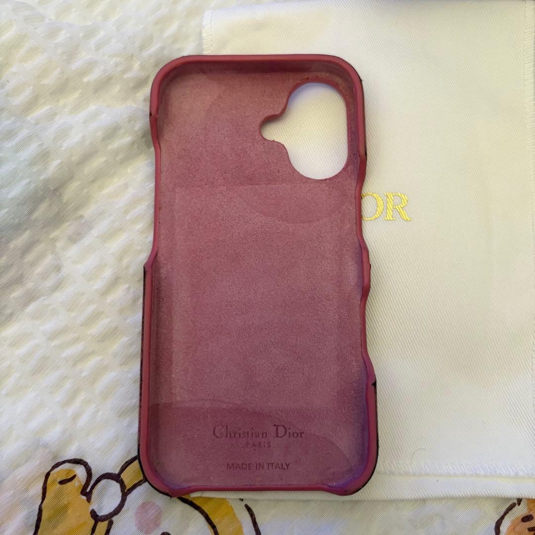 lady Dior iPhone16ケース　ディオール　ピンク　スマホケース