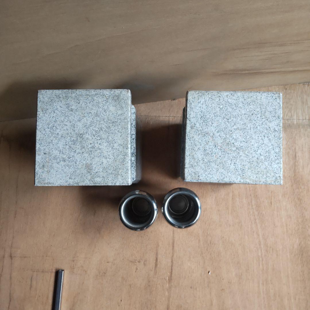 石の花立とステンレス花筒2個セット