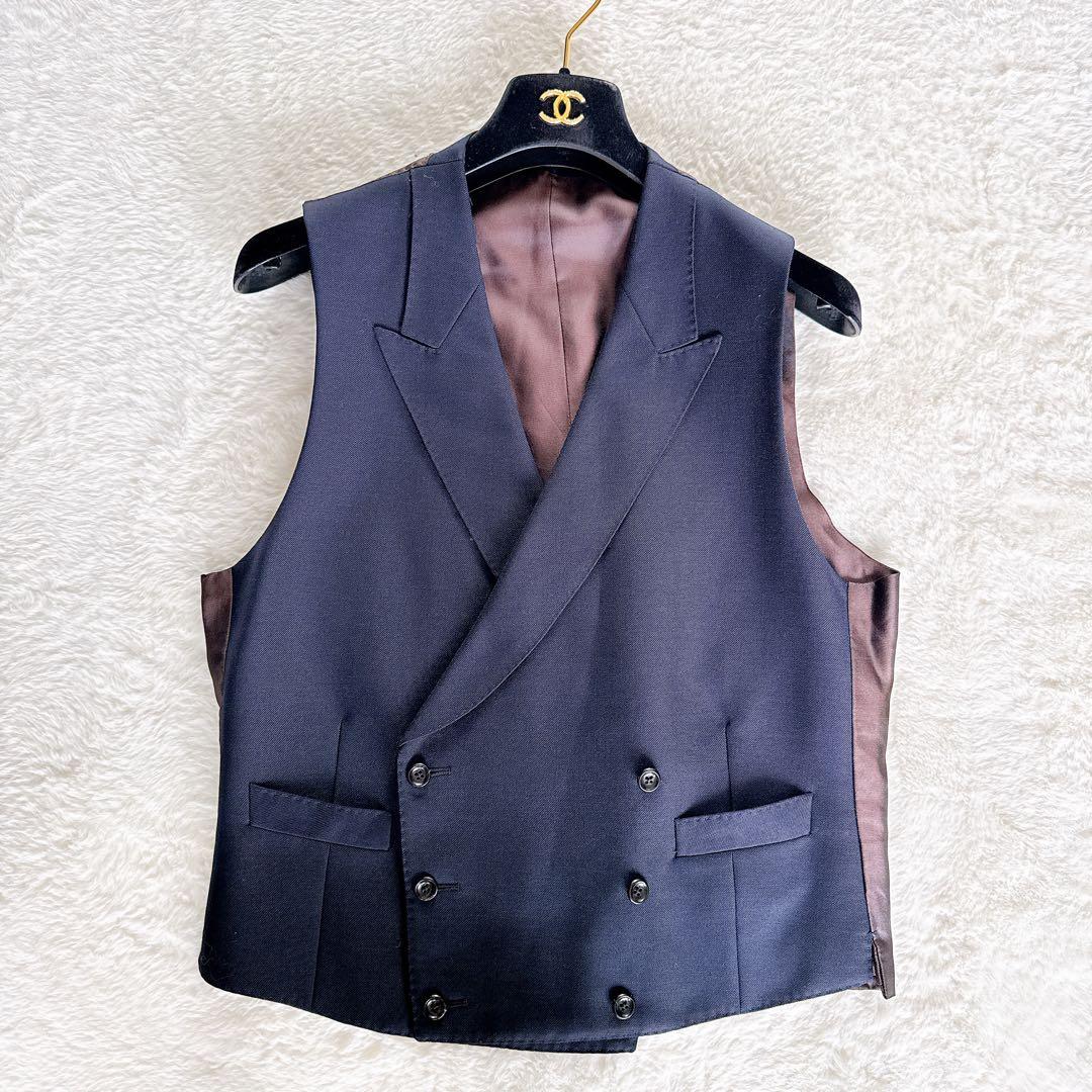 【ダンヒル】3ピース スーツ ネイビー 46サイズ