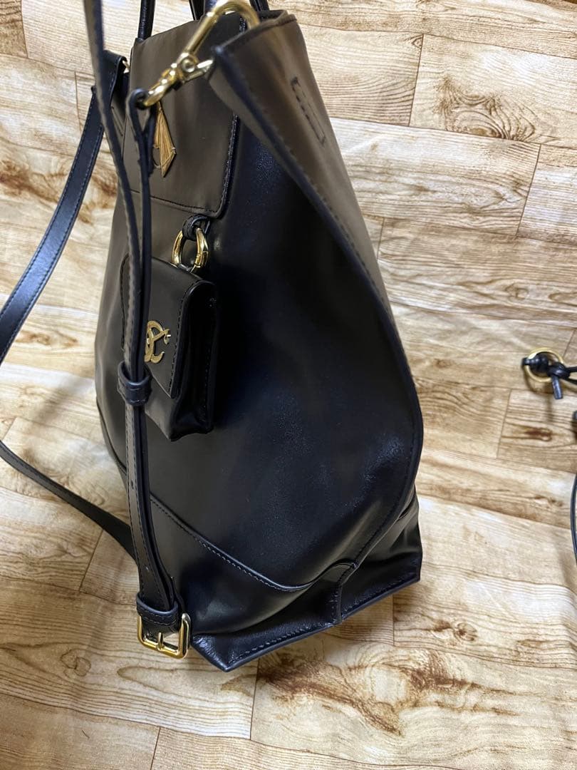 正規ブルックリンear総レザーL43cm2way美品＋BOX型斜め 両チャーム付