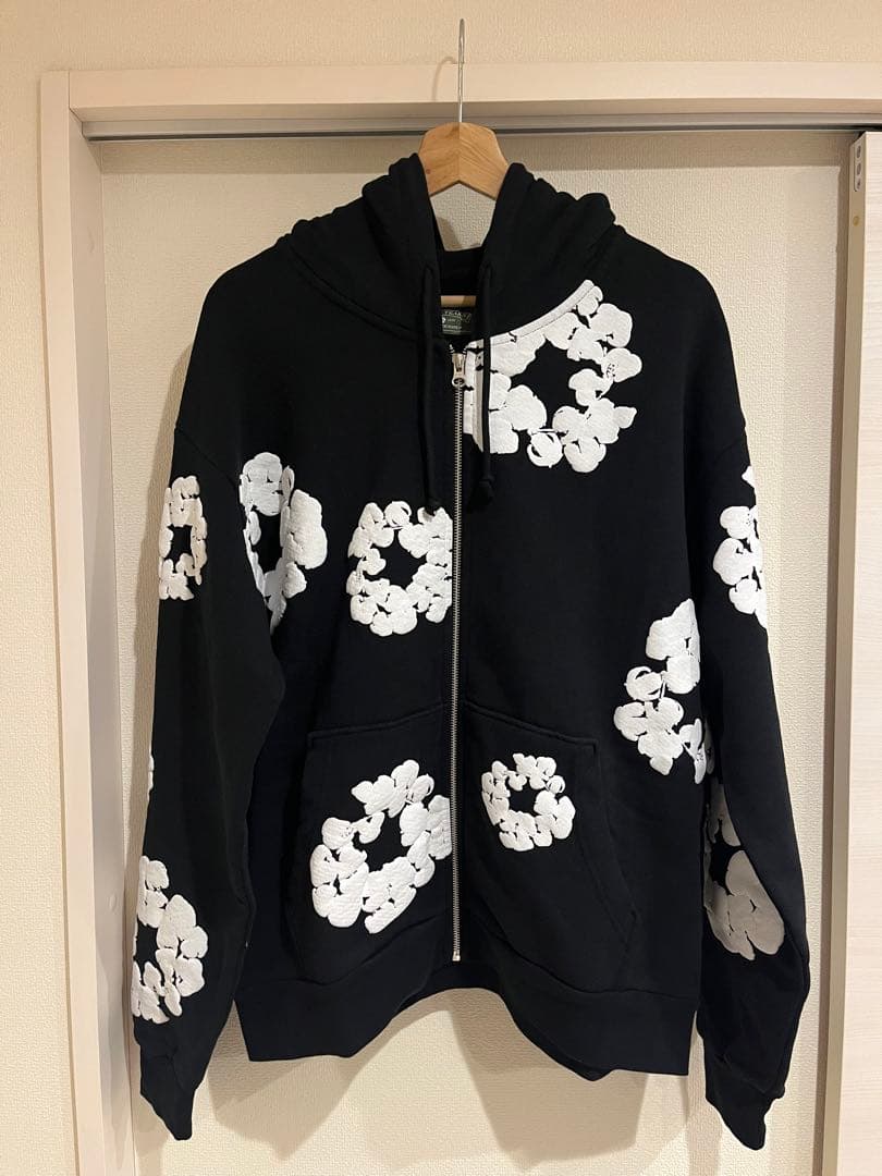 トップス DENIME TEARS COTTON WREATH ZIP HOODIE M