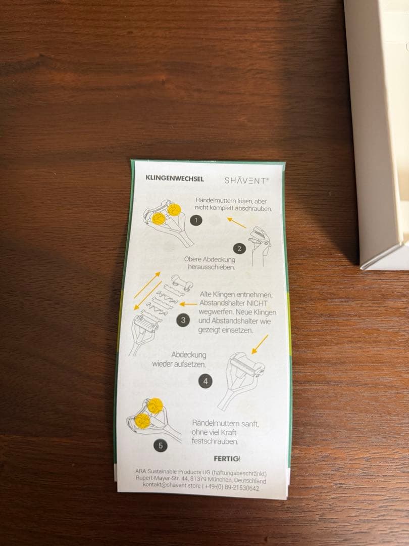 SHAVENT サスティナブル首振り3枚刃シェーバー ドイツ製　剃刀