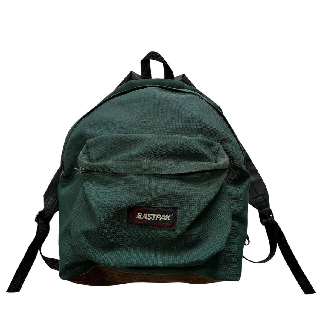 80s 90s USA製 EASTPAK ボトムスウェード リュックサック 深緑