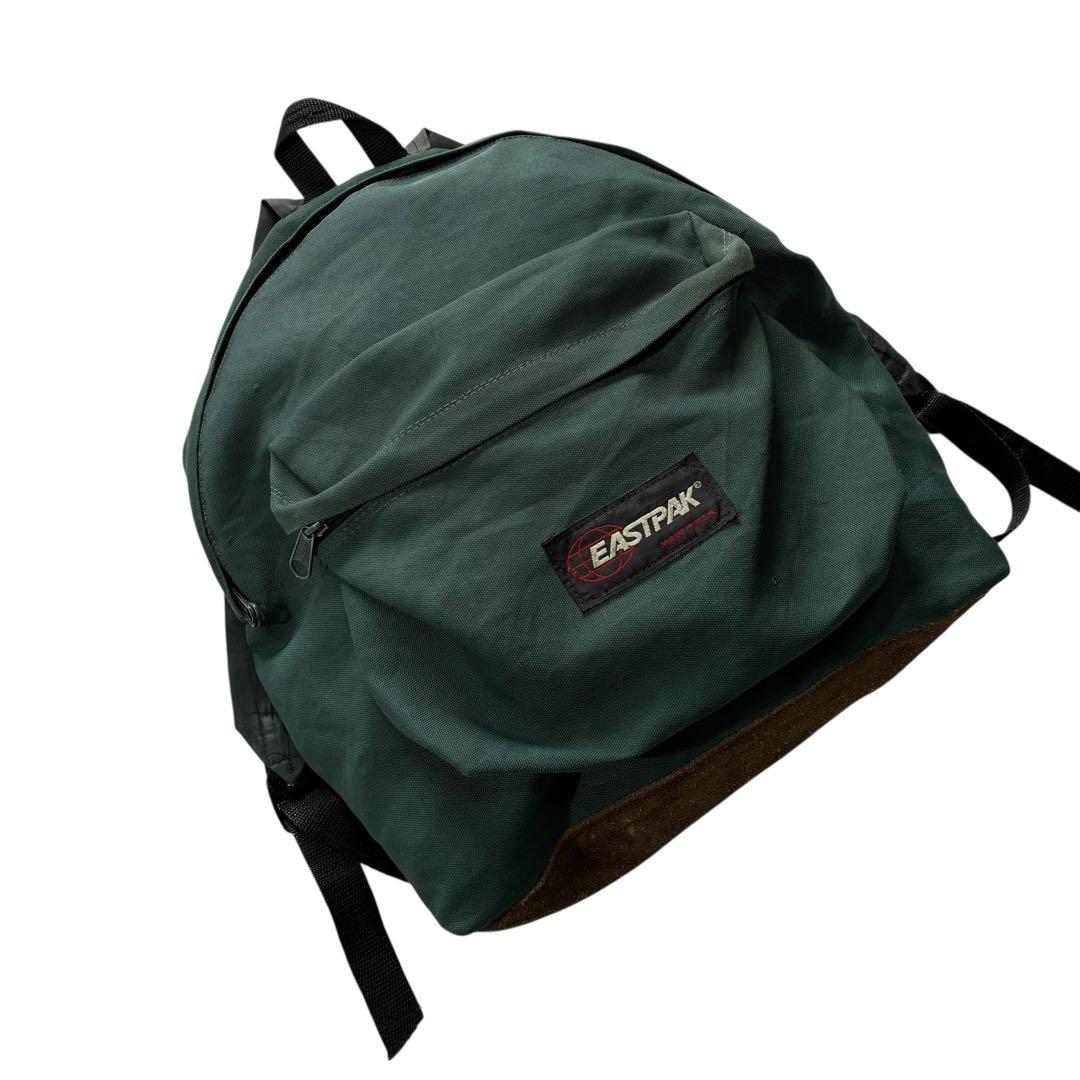 80s 90s USA製 EASTPAK ボトムスウェード リュックサック 深緑