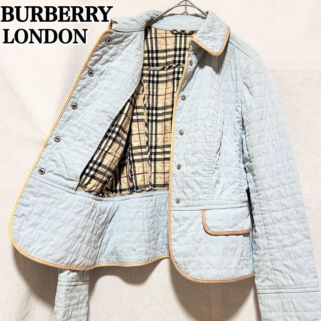 バーバリーロンドン キルティングジャケット ジャンパー コート ジャケット 水色