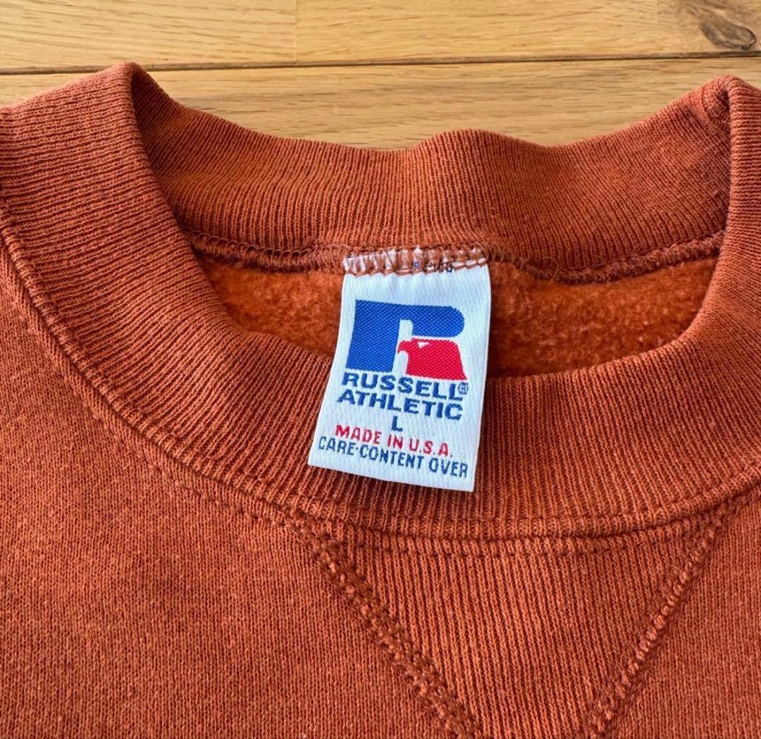 RUSSELL レアカラー 90s ラッセル スウェット ブリック L オレンジ