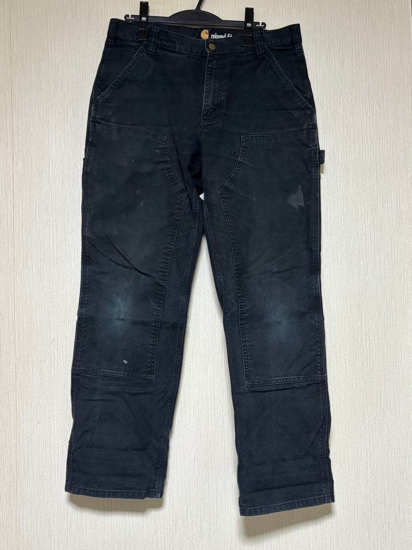 Carhartt ダブルニー Black 黒 W34 カーハート　フェード