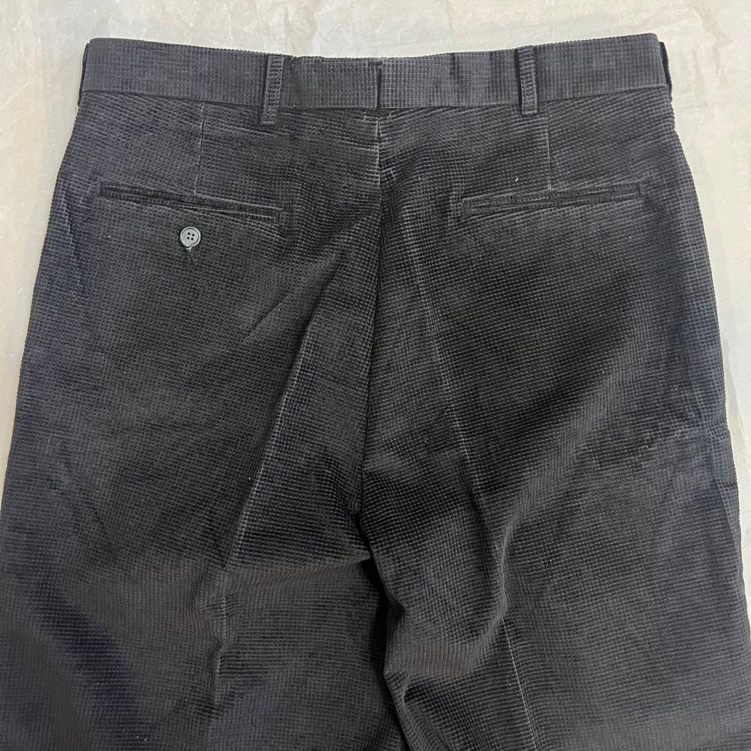 80s ヴィンテージ USA製 2タック コーデュロイパンツ ブラック