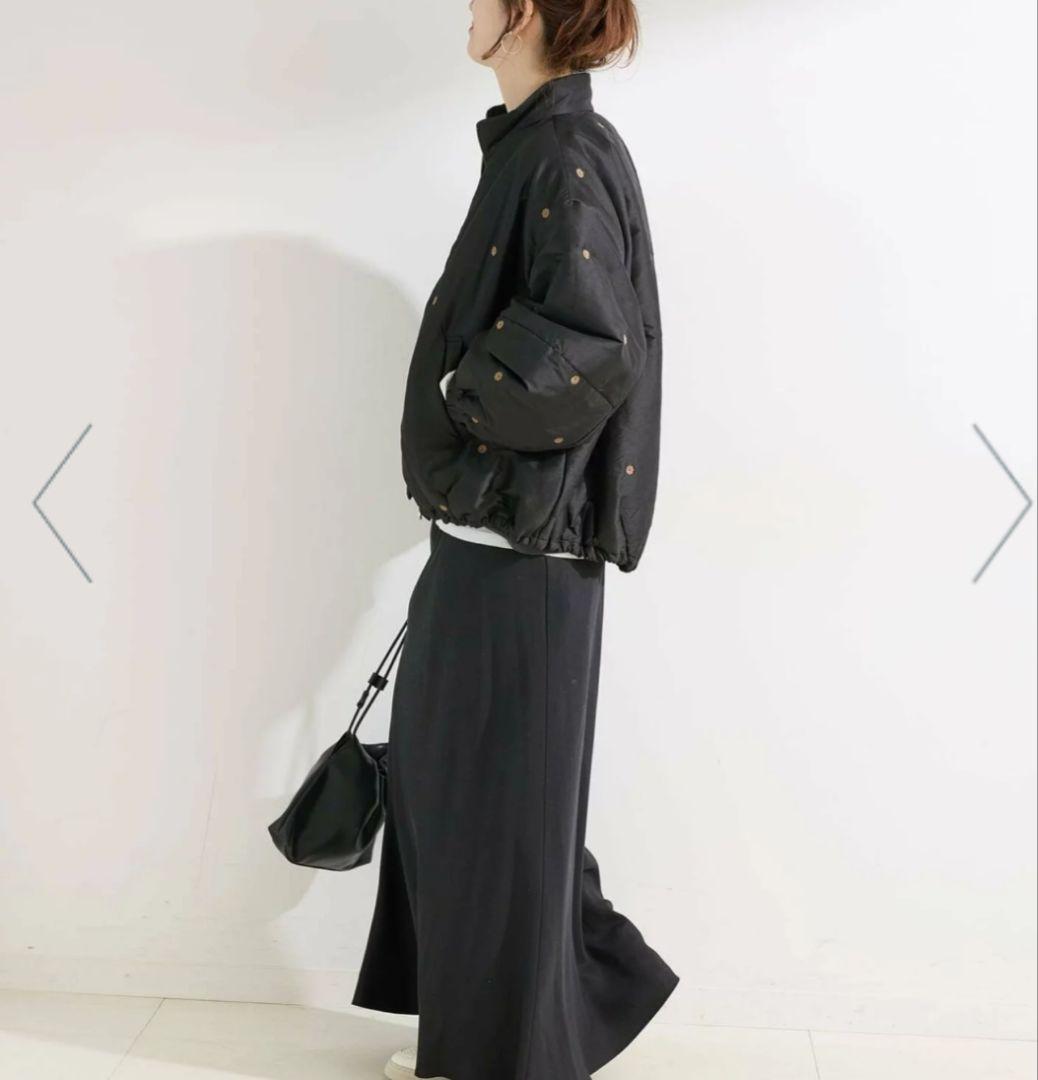 今季購入★極美品★ベーセーストックB.CSTOCK中わた刺繍ブルゾン黒アウター