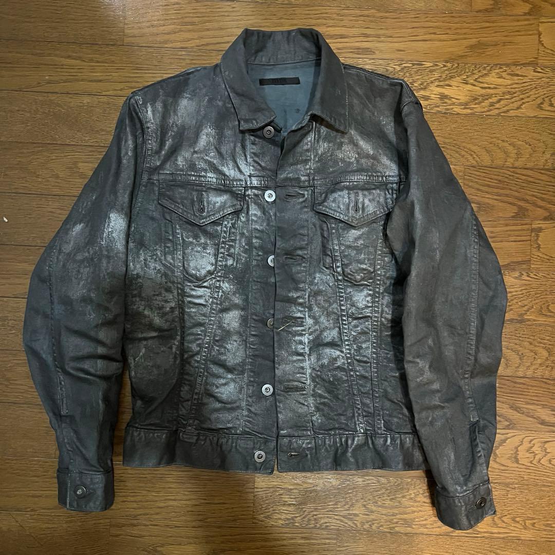 wax加工コーティングデニムジャケット　swag opium vkei y2k