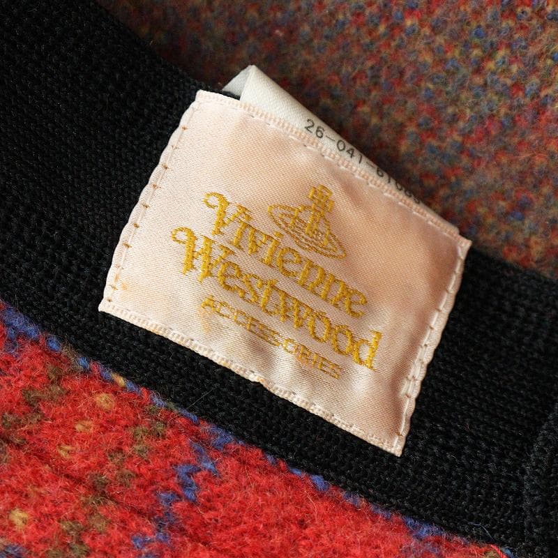 希少＊Vivienne Westwood チェック オーブ クロッシェ帽子　赤