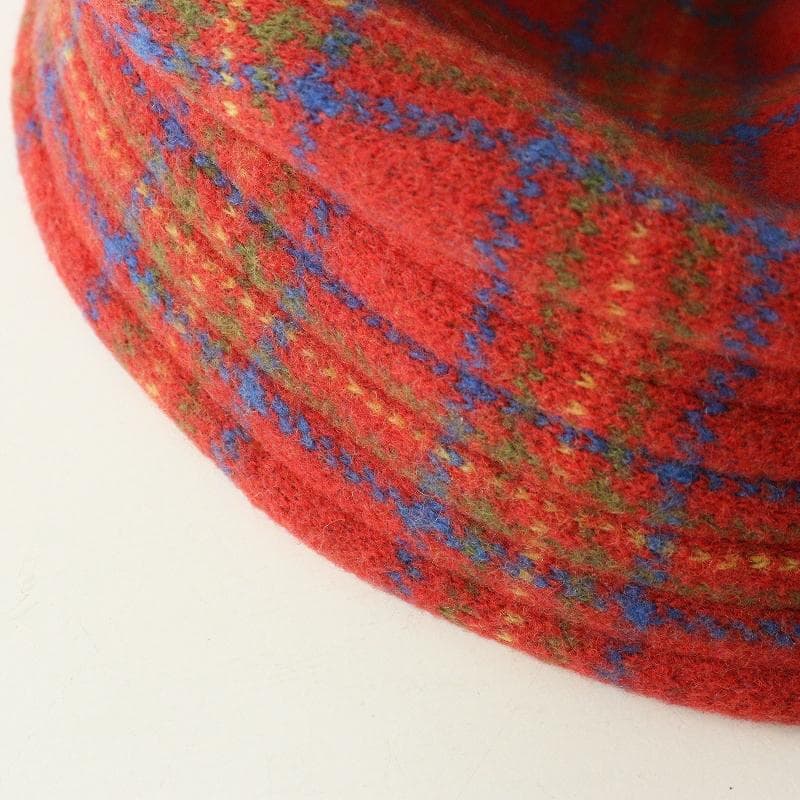 希少＊Vivienne Westwood チェック オーブ クロッシェ帽子　赤